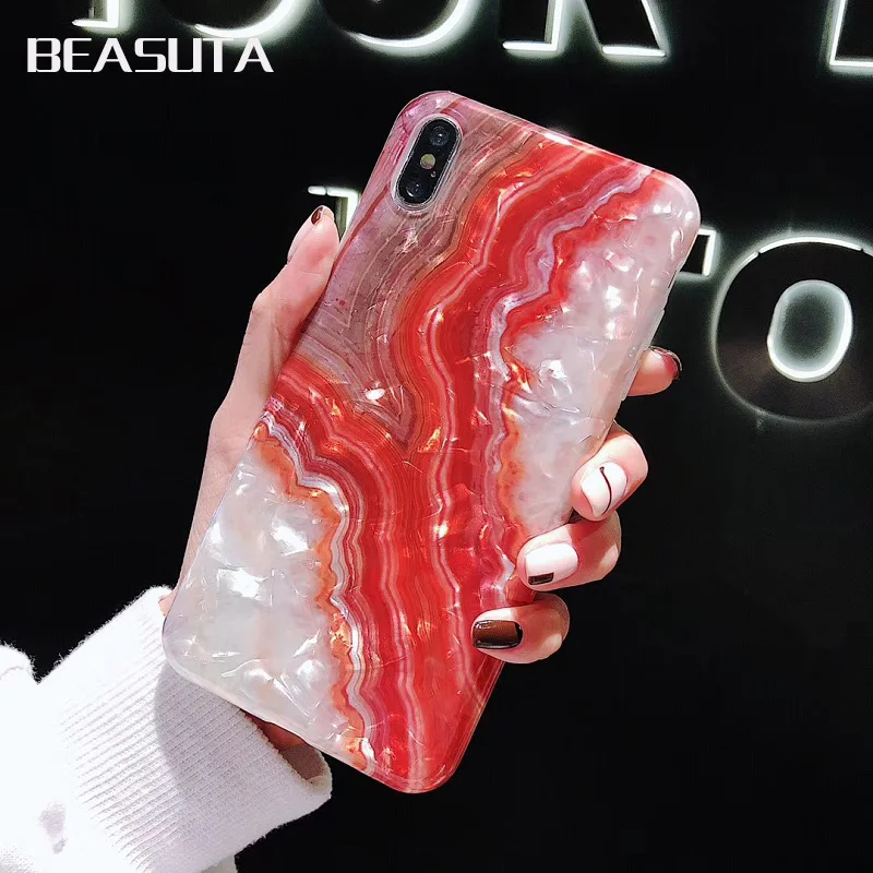 

Marble Phone Case For iPhone XS Max XR XS For iphone 6 6s 7 8 Plus X Soft TPU Silicone Back Cover Glossy Coque Shell