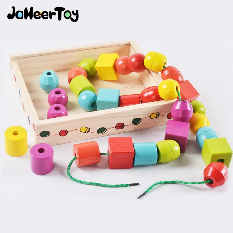 JaheerToy Bead Blocks Baby Toys for Children Wooden Montessori