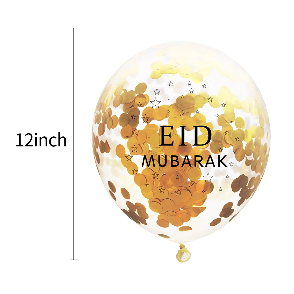 Hoomall 10 шт./партия 12 дюймов Eid Mubarak латексные воздушные шары Рамадан мусульманский фестиваль украшения исламский новогодний прозрачный конфетти воздушные шары