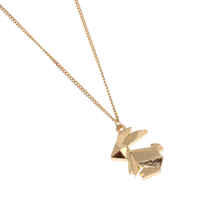 Wholesale Origami Rabbit Charm Necklace 
