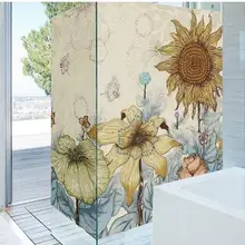 Матовое стекло пленка ванная комната окно наклейки Прозрачный Непрозрачный целлофан окна наклейки анти-прозрачный-44