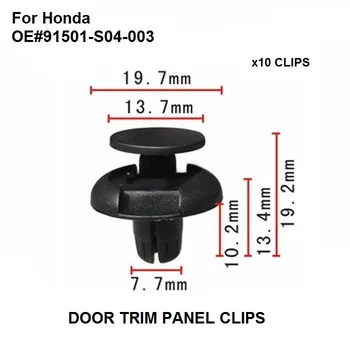 

Car Styling x10 Pcs/Set For Honda Fender Bumper Hood Trim Retainer Clips Fasteners 91501-S04-003 New