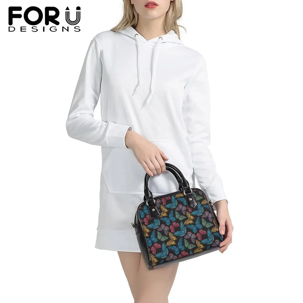 FORUDESIGNS/модные кожаные женские сумки на плечо, Бабочка, мандала, стиль, принты, Женская Роскошная сумочка, клатч, сумка-мессенджер