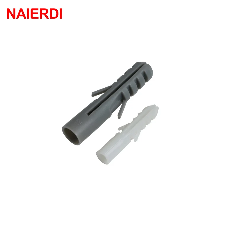 50PCS 5-8mm Screws M5-M8 Rubber Expansion Pipe Flat Round Head Self-Tapping Screw Nylon Tube Wall Wood Hardware Tool