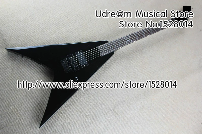

Hot Selling Black Jackson Flying V Suneye Guitar Electric With Tremolo Left Handed Custom Available