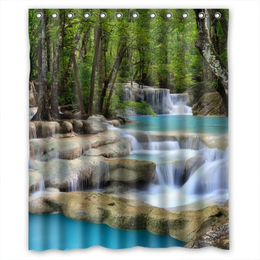 CHARMHOME Polyester Waterproof Shower Curtain 3d Vivid Waterfall