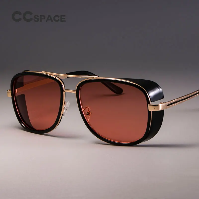 CCSPACE Железный человек 3 Matsuda TONY стимпанк Солнцезащитные очки Мужские зеркальные брендовые дизайнерские очки модные очки оттенки УФ Защита