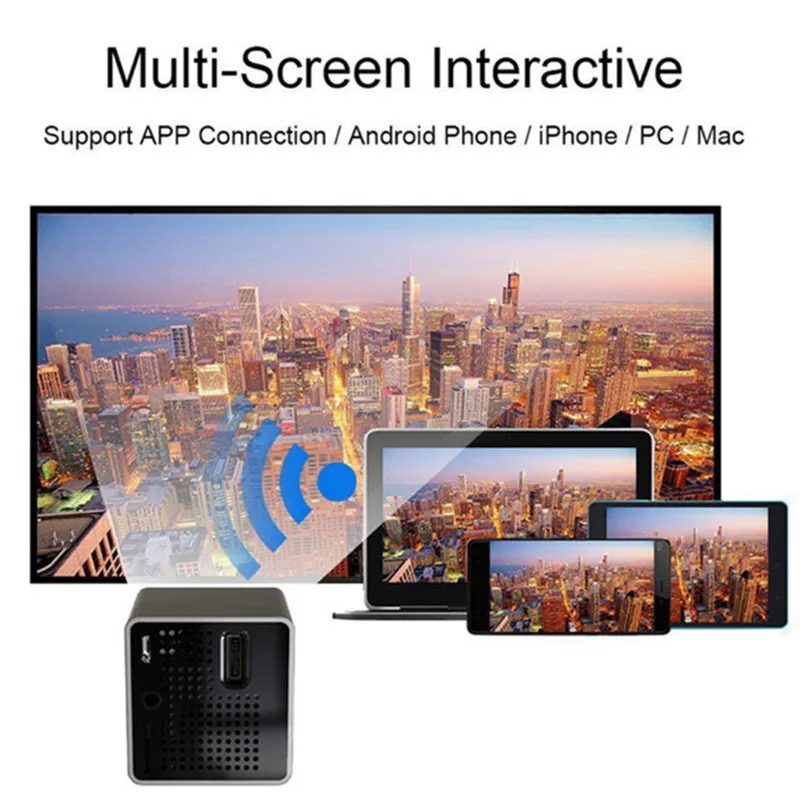 

FHD P1+ DLP Wifi LED Mini Pocket Projector Home Theater Multimedia USB/TF High Quality 1080P