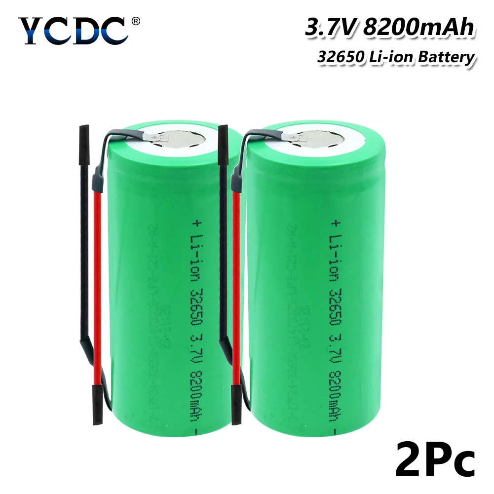3,7 в 8200 мАч перезаряжаемый высокоразрядный высокотоковый 32650 литий-ионный аккумулятор резервного питания батареи+ DIY Linie с подключением провода - Цвет: 2 PCS