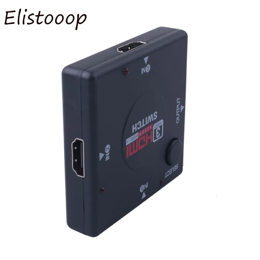 Elistooop Full HD 1080P Мини 3 портовый HDMIv1.3 порт HDMI переключатель видео сплиттер усилитель