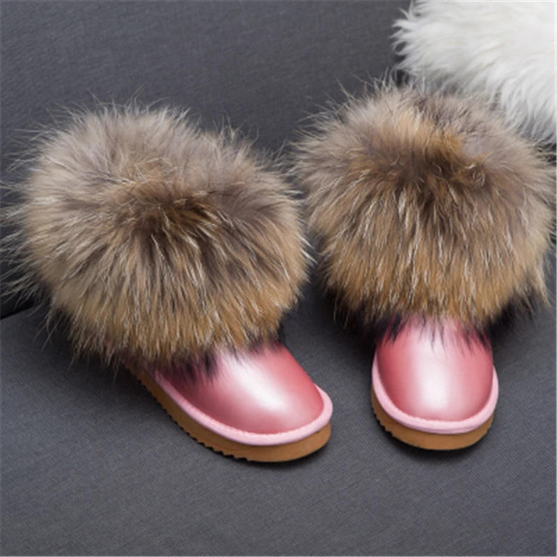 fur snow boots women