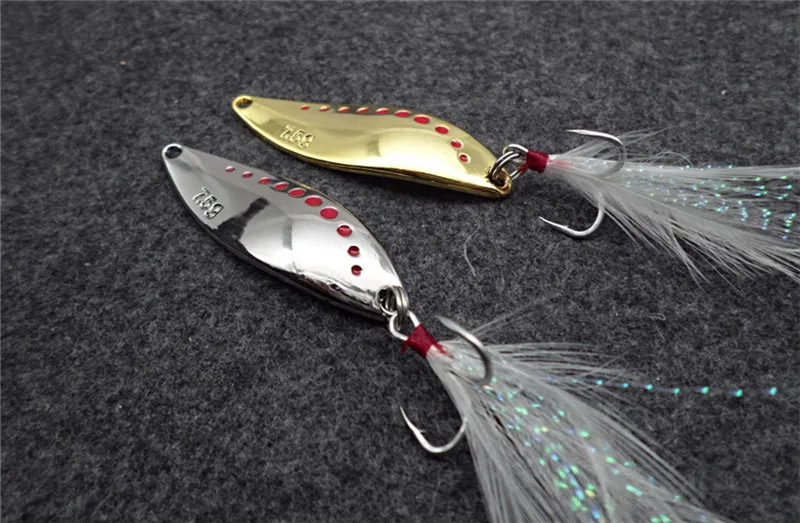 7.5g 10g 15g 20g  brand Fishing lure spoon Gold/Silver fishing bait spoon hard lures metal lure China free shipping