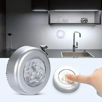 

SOLLED LED Wireless Night Light Battery-powered Stick-on Tap Touch Lamp Bedroom Cordless Cabinet Night Light