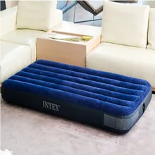 INTEX 68757 99*191*22 см для одного человека с ворсом и полосками надувной матрас для кемпинга