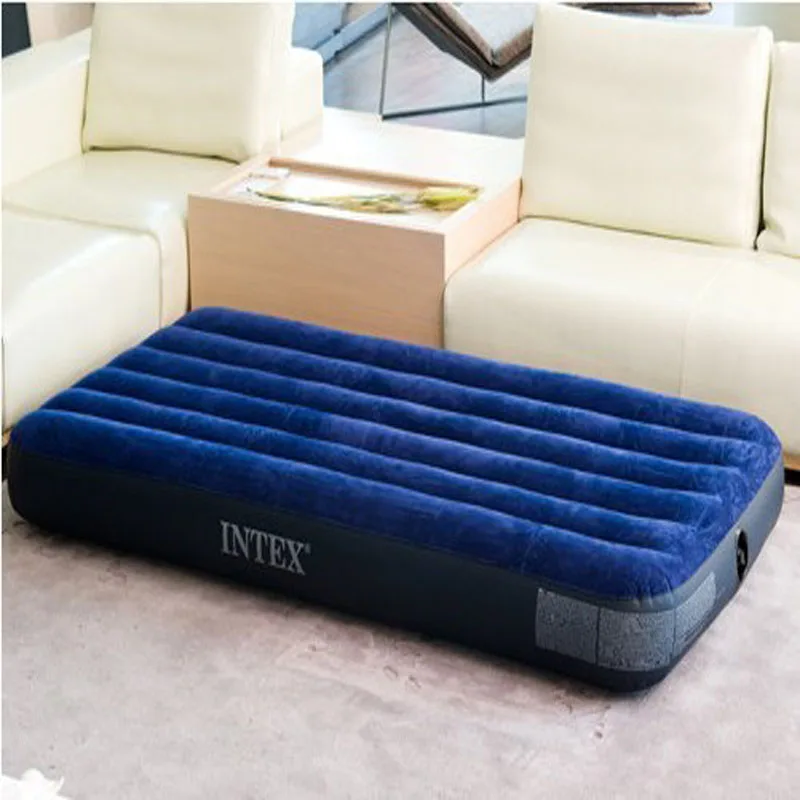 Reunindo e Listra Cama de ar Colchão de ar Esteira de Acampamento Intex Única Pessoa Uso Aumentada Esteira Inflável 68757 99*191*22 cm
