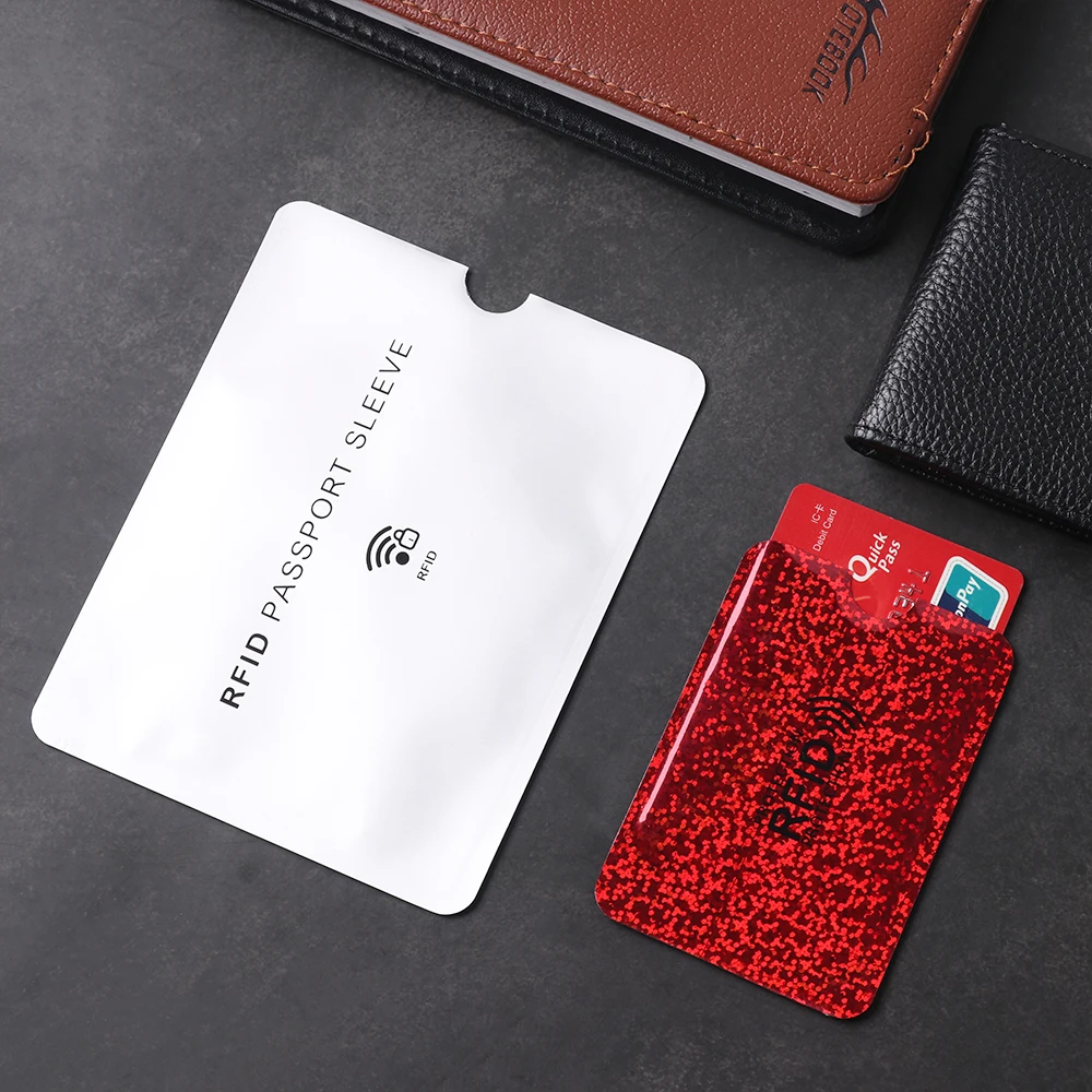 5 шт. набор банковских карт с защитой от разгадывания RFID сумка NFC Противоугонный чехол из алюминиевой фольги с кистью для защиты ID карты блокирующий считыватель