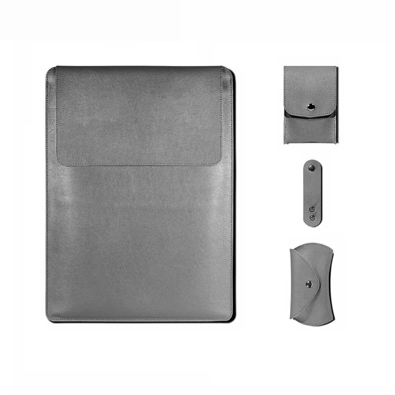 grey IKSNAIL чехол для ноутбука Macbook Air 13 11 Pro 13 15 чехол для ноутбука кожаная сумка для ноутбука для Macbook Pro Водонепроницаемый - Цвет: grey
