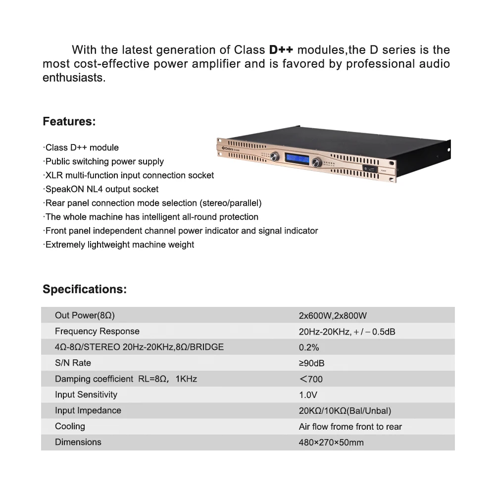 Real power!!Class D++ module Professional stage