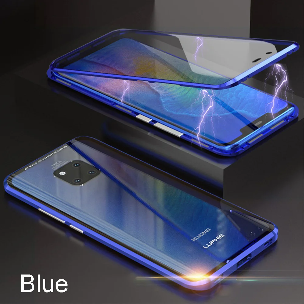 Магнитный чехол Luphie для huawei mate 20 Pro 360 градусов Полная передняя+ задняя 9H стеклянная закаленная пленка mate 20 Магнитный чехол s Чехол