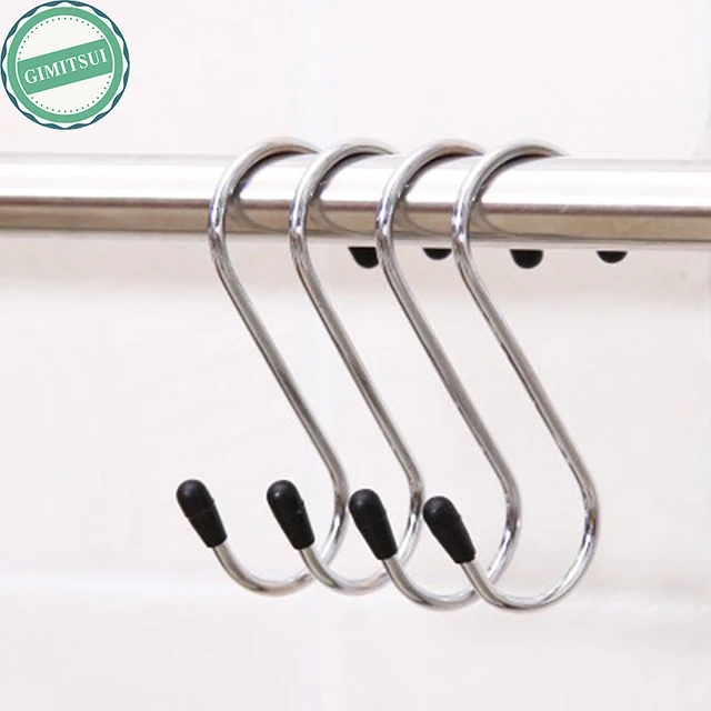 4pcs Lot Metal S Shape Type Hooks Hangers For Kitchen Pot Pan Clasp 4pcs Lot Metal S Shape Type Hooks Hangers For Kitchen Pot Pan Clasp Cup Sling Hanger Hook Stainless Steel Rack