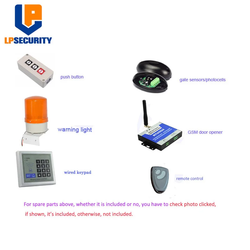 LPSECURITY 350KGS 24V DC forsee сверхмощный низкий напряжение двойные качели подъездные ворота открывалка с датчиком, GSM, вариант лампы