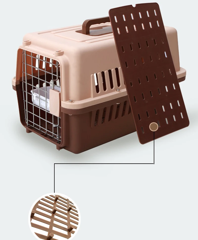 Портативный ящик для собак с ручкой для маленьких и средних собак-миска входит в комплект-стильная и прочная переносная переноска для домашних животных