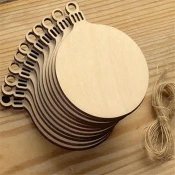 

Wooden Round Baubles Tags Christmas Trees Balls Decorations Art Craft Ornaments Christmas DIY Craft Toys DecorationW5