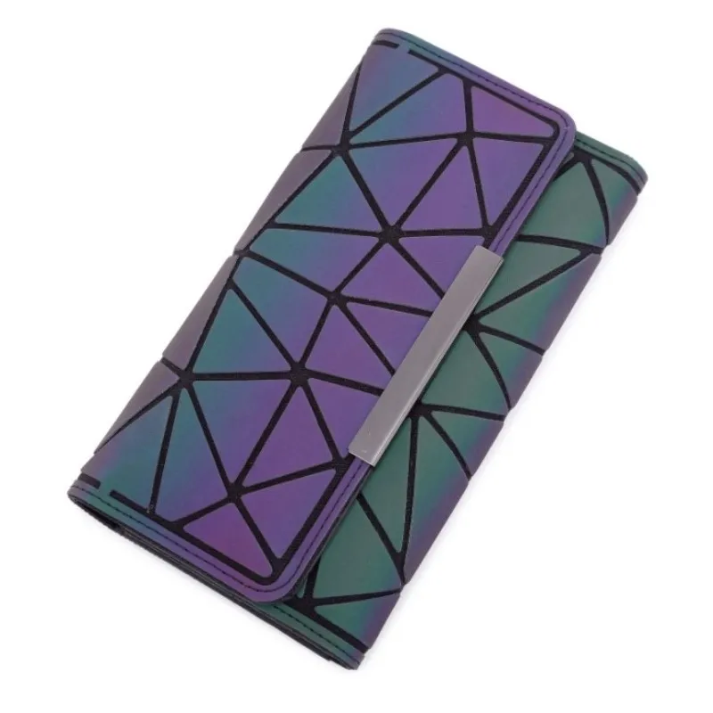 Luminous Wallets Card Holder Wallet Women Long Clutch Small Purses Lattice Standard Wallets Noctilucent Bag carteir