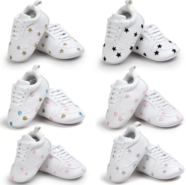 New Romirus heart star Lace up Baby Moccasins Soft Soled leisure Bebe ...