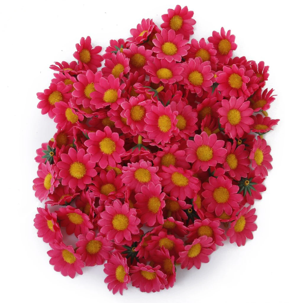 Approx 100pcs Artificial Gerbera Daisy Flowers Heads for DIY Wedding