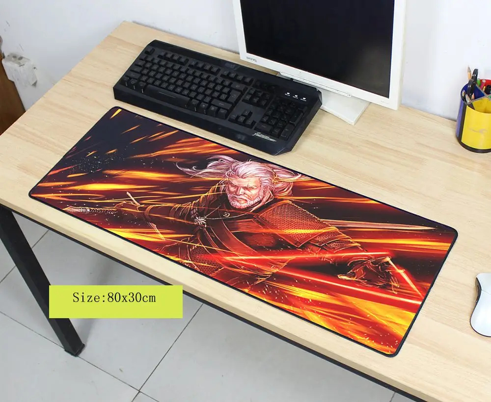 

witcher mouse pad 80x30cm pad to mouse notbook computer mousepad HD pattern gaming padmouse gamer to laptop large mouse mats