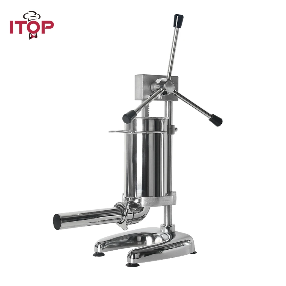 

ITOP 2L Vertical Sausage Stuffers Manual Sausage Filler Stainless Steel Meat Filling Machine Kitchen Food Processors