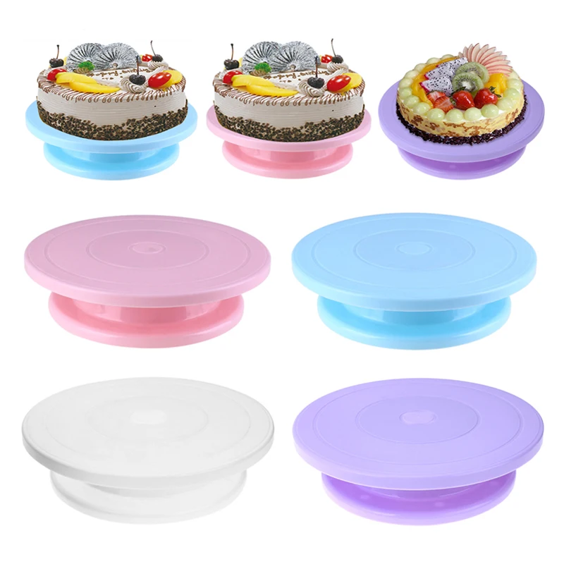 

Decorating Plastic Cake Turntable Rotating Anti-skid Round Cake Stand Cake Rotary Table Plate Kitchen DIY Pan Baking Tool