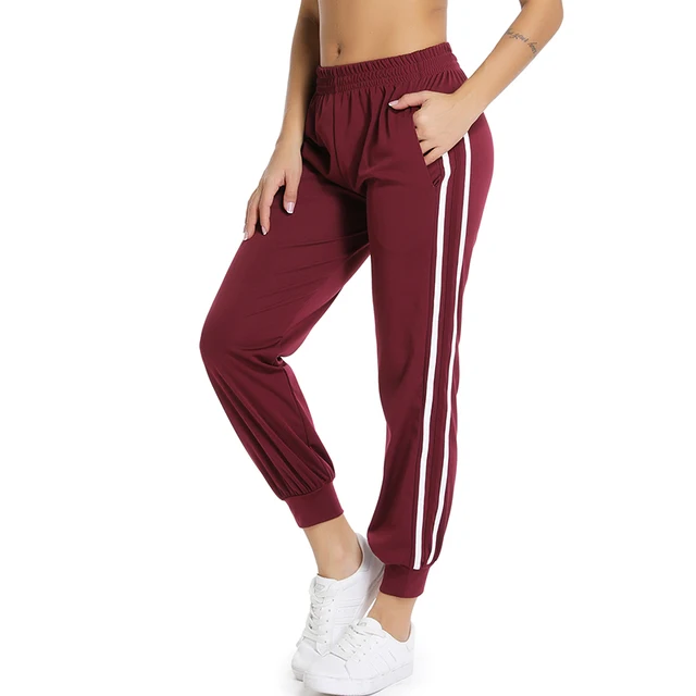 Black And White Striped Yoga Pants