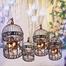 25X45cm European wrought iron decorative bird cage window decoration bronze photography props large hotel wedding bird cage