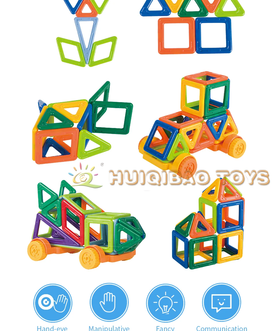 40 шт. магнитные блоки Строительный набор для детей DIY 3D Пластиковые Магнитные плитки кирпичи развивающие строительные игрушки для детей