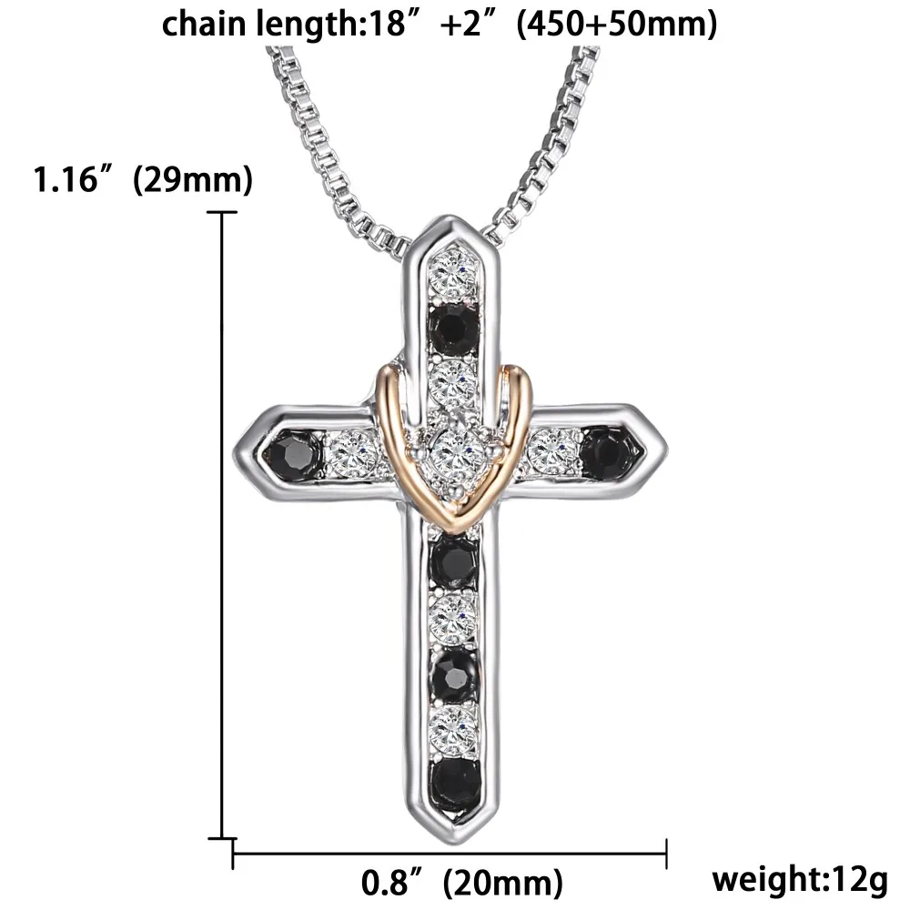 Ожерелье с подвеской в виде креста, черный камень, Религиозные христианские ювелирные изделия для женщин и мужчин, модные ювелирные изделия из нержавеющей стали