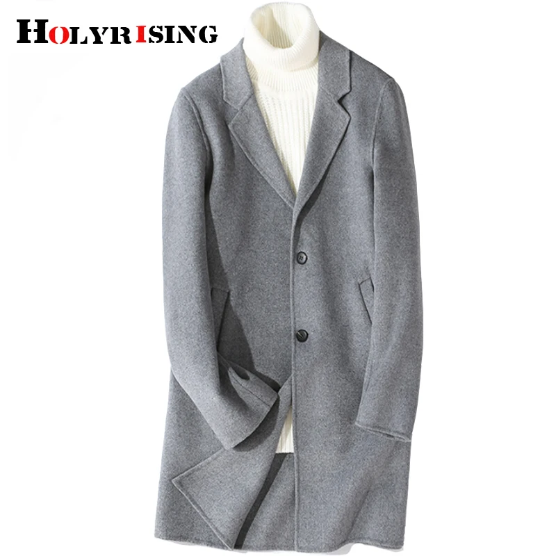 Holyrising Men Wool Coat Double-sided Cashmere Coat winter high quality long cashmere coat luxury wool Coat 18852-5 Holyrising Men Wool Coat Double-sided Cashmere Coat winter high quality long cashmere coat luxury wool Coat 18852-5