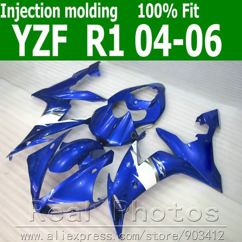 100% комплект обтекателей под давлением для YAMAHA R1 2004 2005 2006 белый красный черный