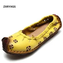 Лидер продаж, новая весенняя женская обувь в стиле ретро из натуральной кожи, удобная мягкая модная женская обувь, женская обувь на плоской нескользящей подошве