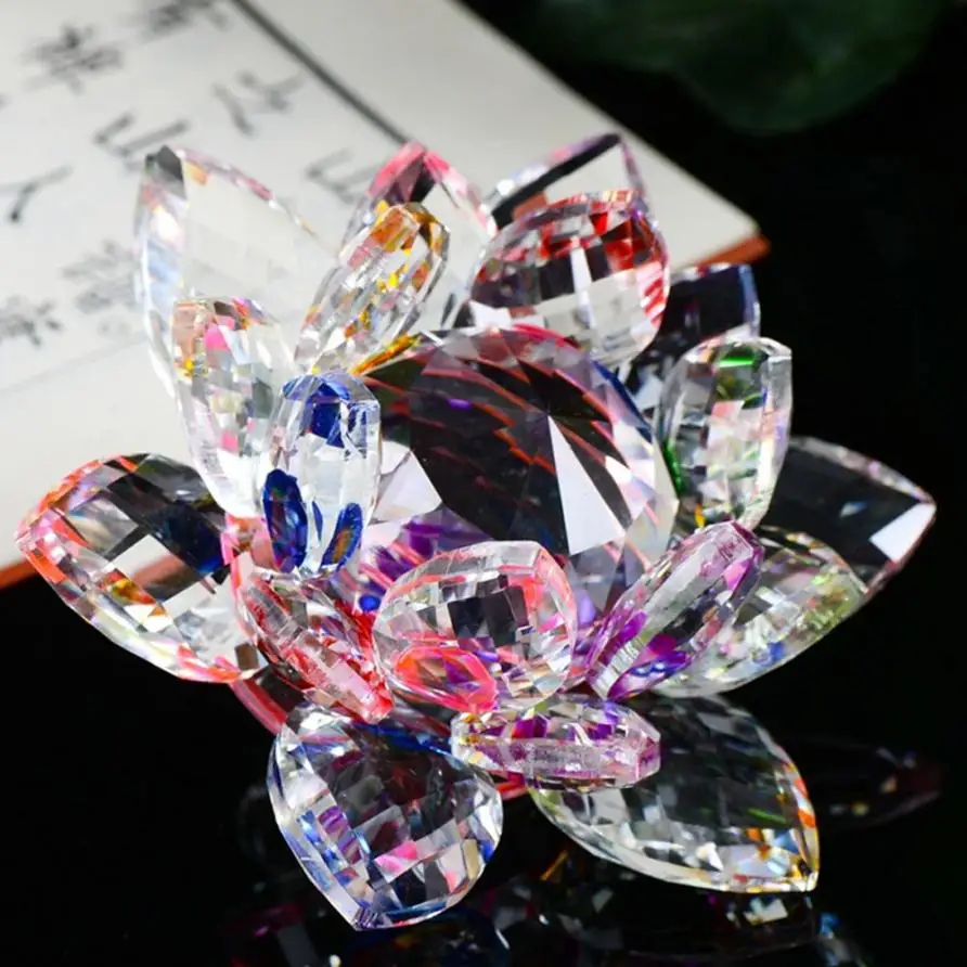 Кристалл лебедь кристалл лотоса стеклянная фигура пресс-папье орнамент фэн шуй Декор Коллекция 50 p
