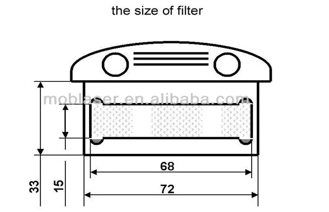 size of filter