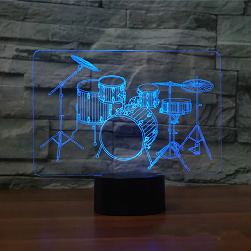  3D Music Musical Instruments 7 Color Led Night Lamps For Kids Touch Led Usb Table Lampara Lampe Bab - 32901367011