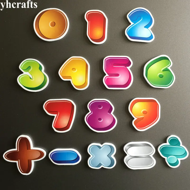 

15PCS/LOT.0-9 numbers math symbol magnet Early learning educational toys Math learning Teach your own Self learning White board