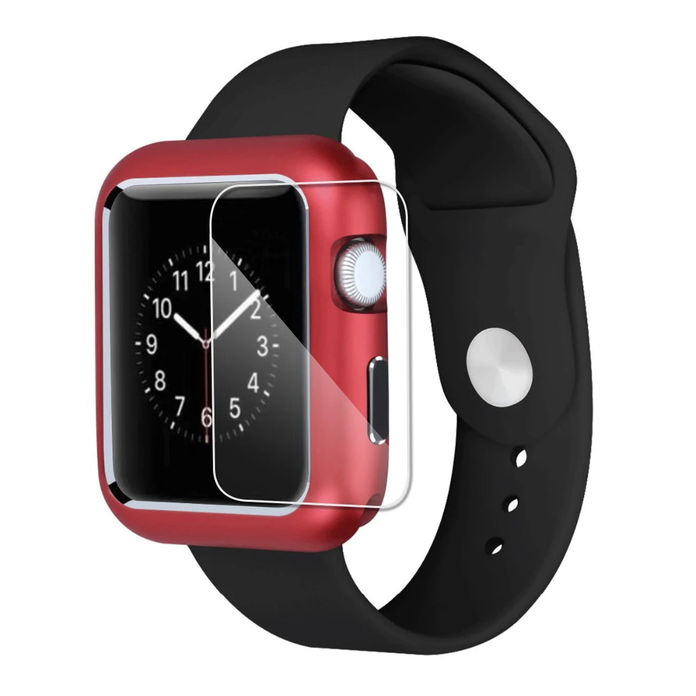 red Магнитный чехол для apple watch, чехол для apple watch 5 4 3 44 мм/40 мм iwatch band 5 42 мм/38 мм, Защитное стекло для экрана - Цвет ремешка: red