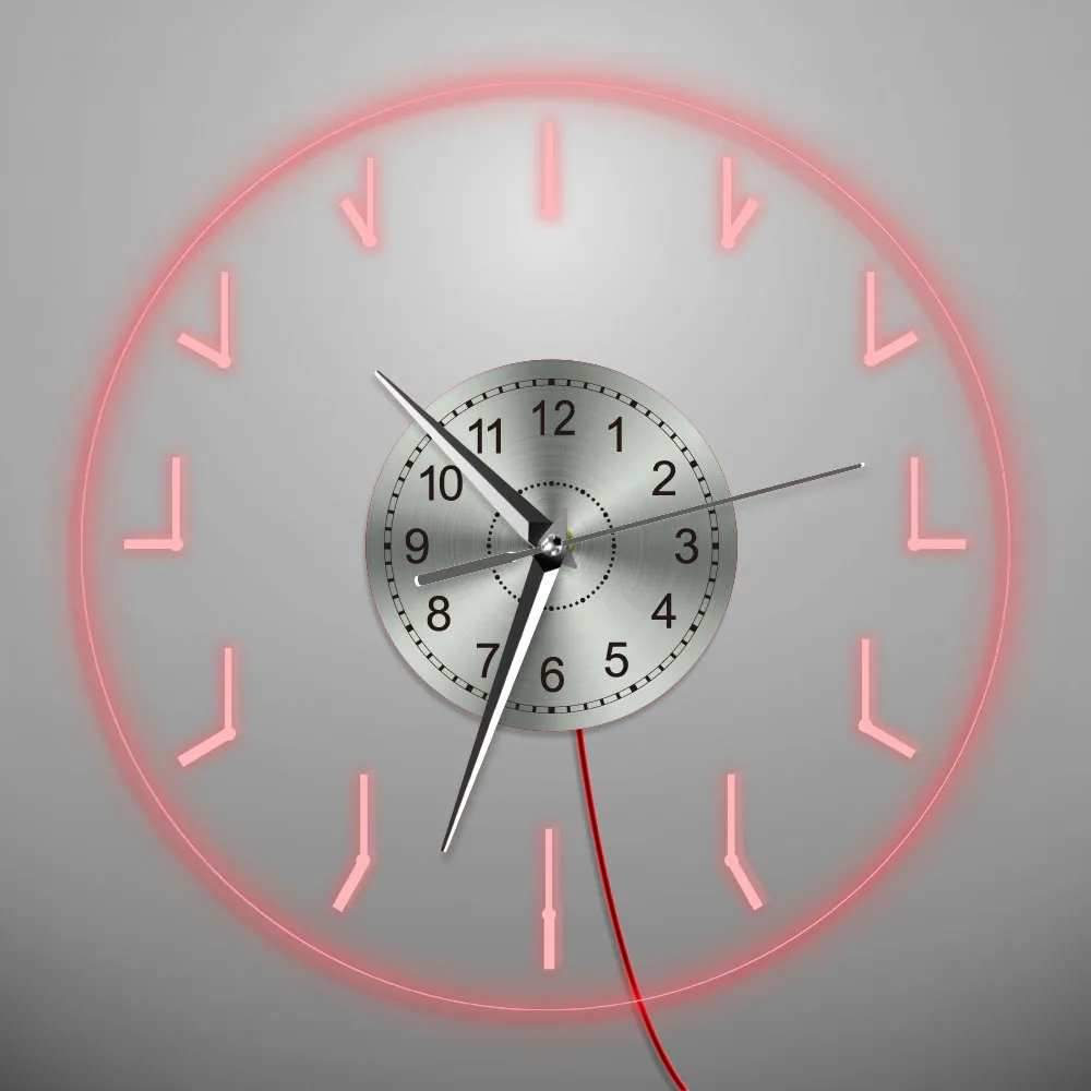 

1Piece Needle Time LED Light Silhouette Wall Light LED Backlight Simple Wall Clock Handmade Gift For Best Friends