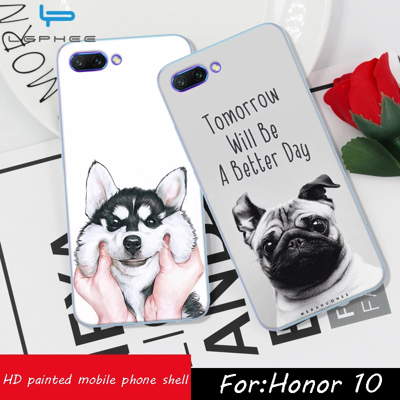 LEPHEE for Huawei Honor 10 Case Cover Silicone Soft TPU HD Cartoon Painted Personality Back Cases |
