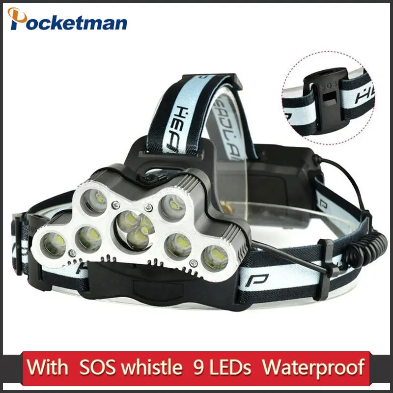 

Super 36000LM USB 9 LED Led Headlamp Headlight head flashlight torch XM-L T6 head lamp rechargeable 18650 battery Z20