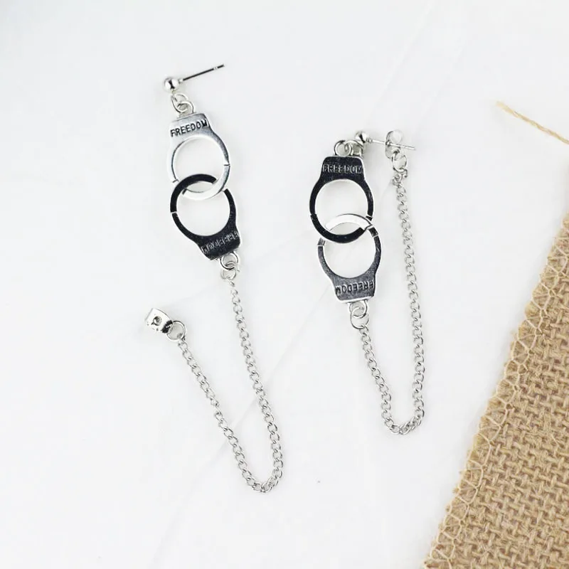 Ruifan панк стиль винтажная задняя подвеска тип наручники серьги модные геометрические кисточки длинные висячие серьги для женщин YEA313