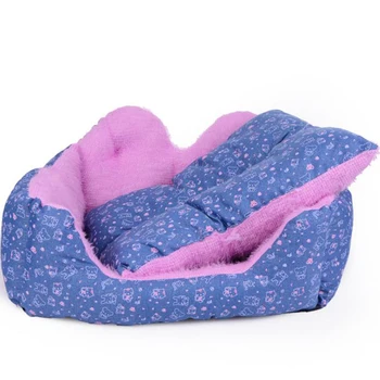 

Super Cozy Cat Dog Kennel Removable Cushion Mat Print Oxford Pet Pug Yorkies Bed Sofas Warm Soft Dog House for All Seasons